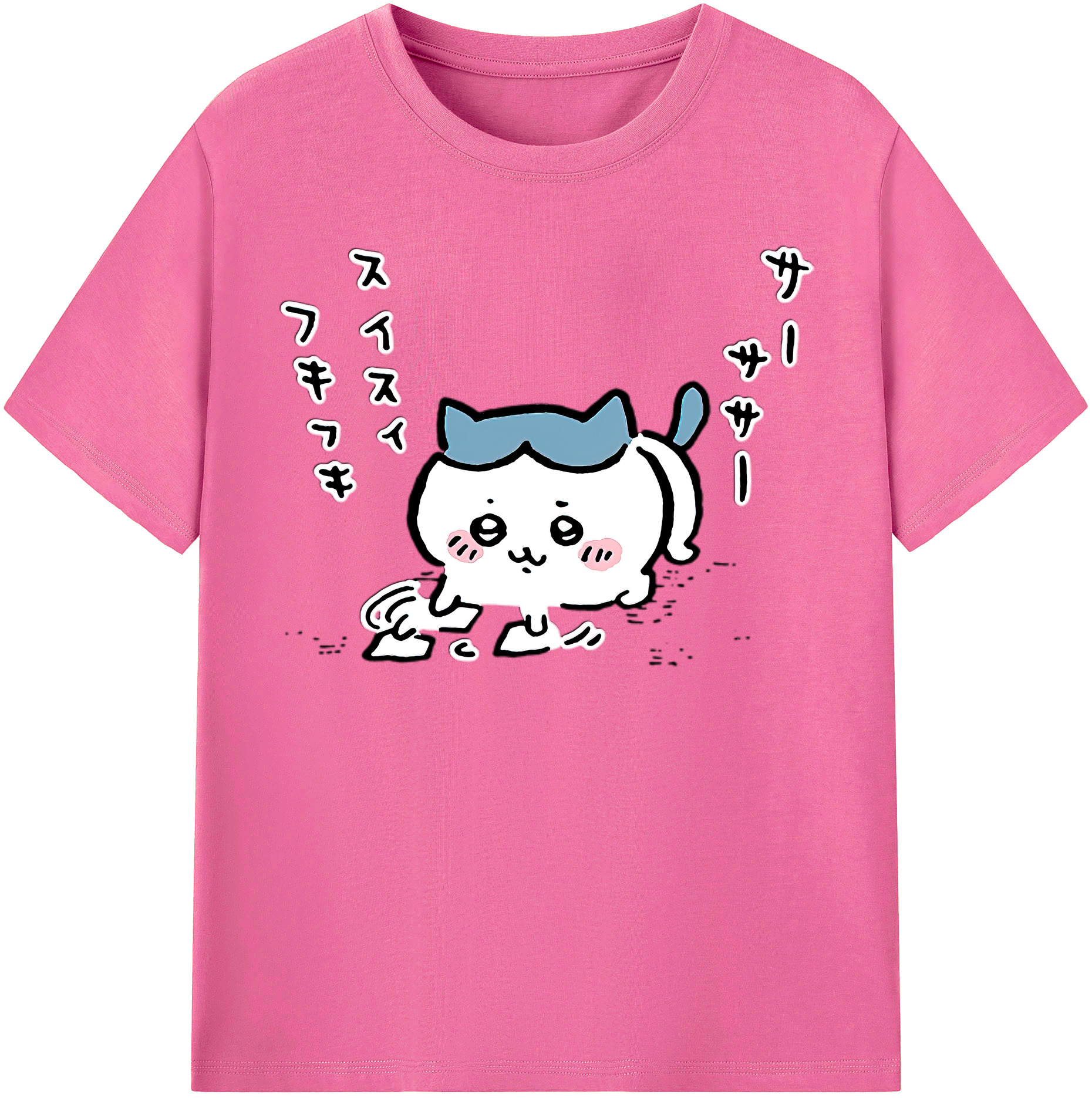 （画像用） ちいかわ ハチワレ Chii-kawa hachiware レディースカジュアルプリントTシャツ（綿100％）
